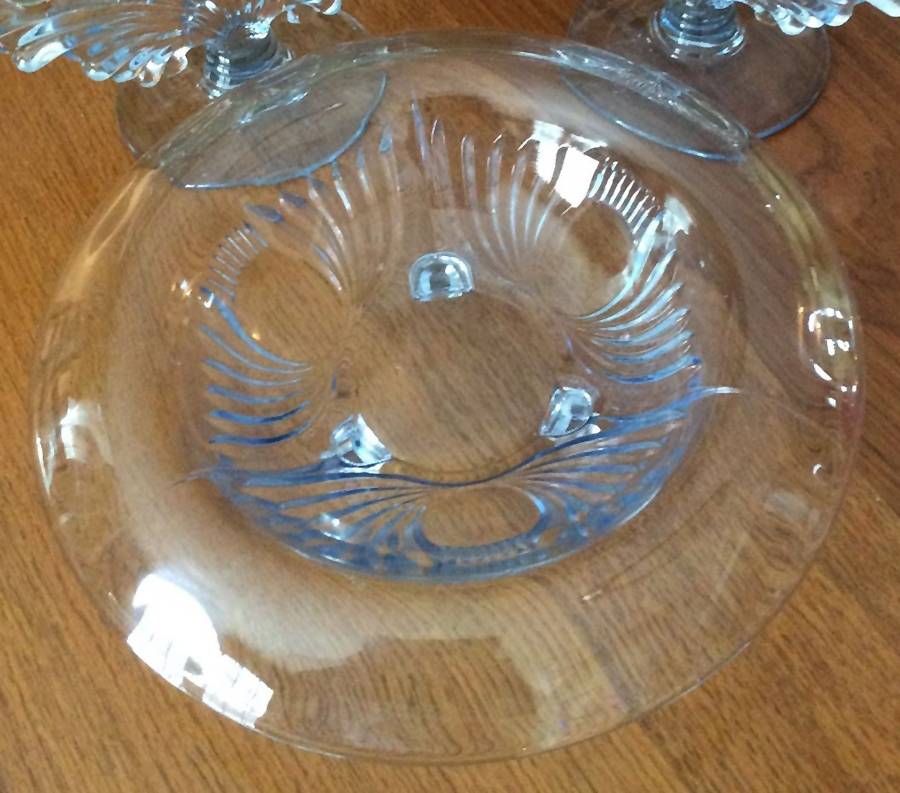 Maya Blue 12" Rolled Edge Bowl by Paden City-1