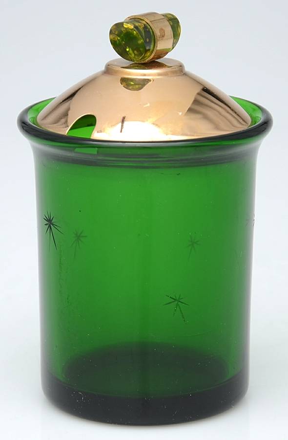 Emerald Glo Marmalade & Lid by Paden City-1