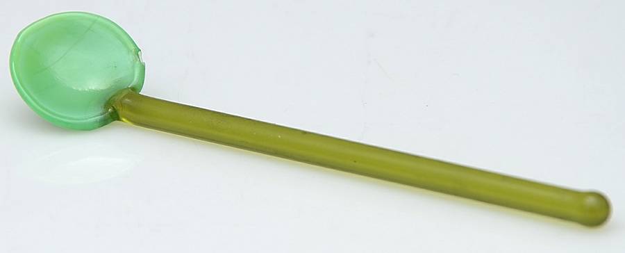 Emerald Glo Small Condiment Ladle by Paden City-1