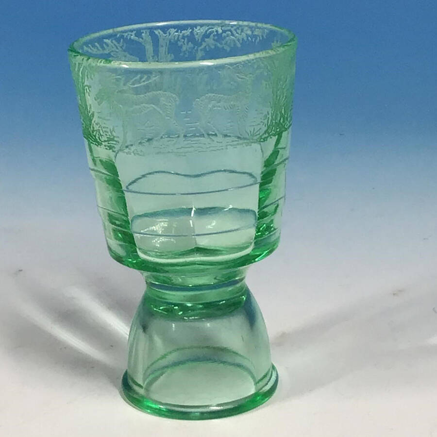 Black Forest Green Double Egg Cup by Paden City-1