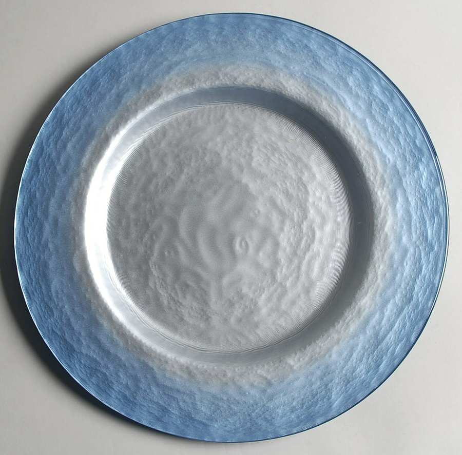 Pearlescent Light Blue and Silver 13" Service Plate by Portmeirion-1