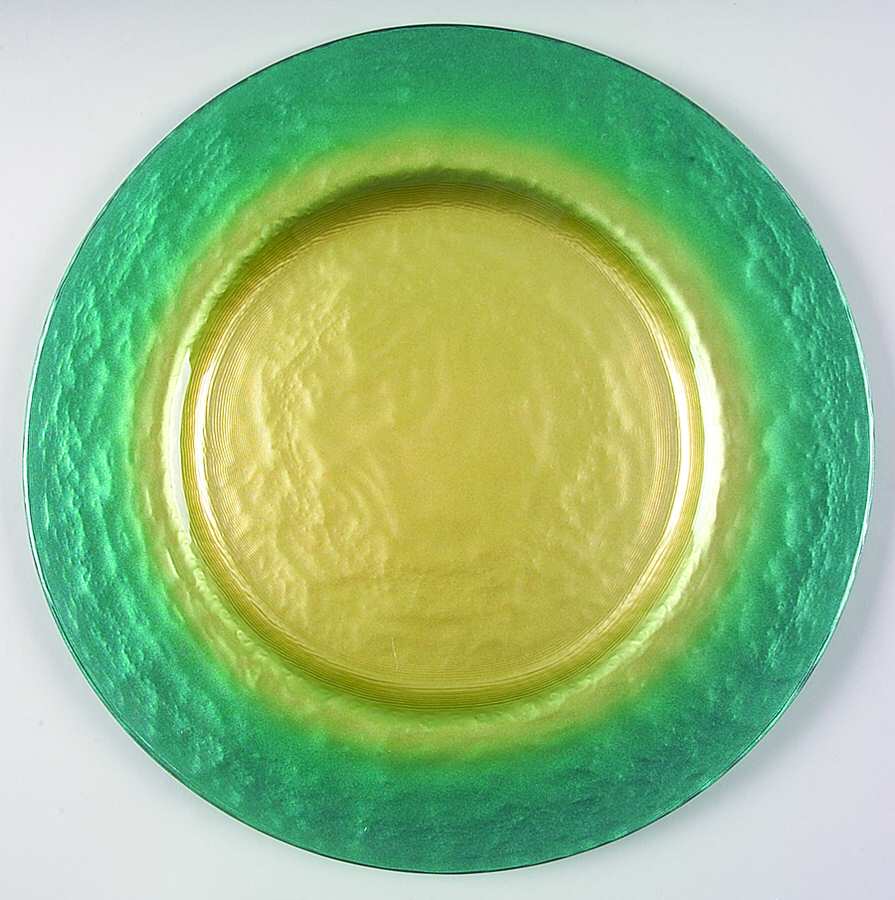 Pearlescent Dark Green and Gold 13" Service Plate by Portmeirion-1