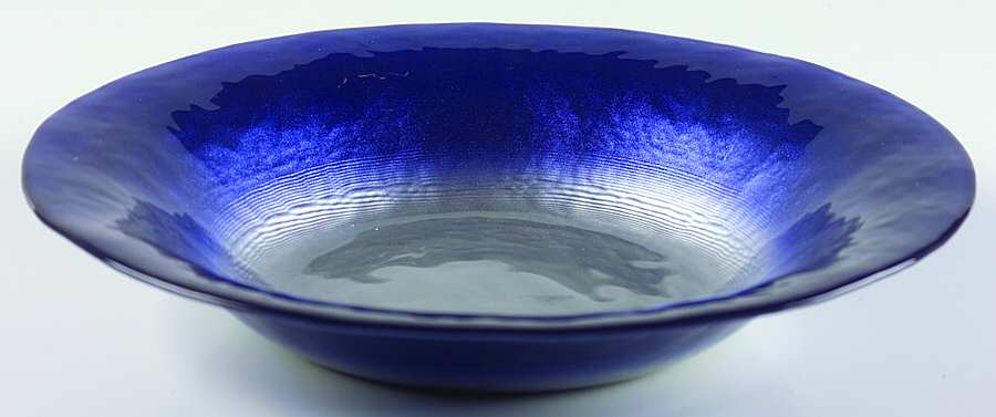 Pearlescent Dark Blue and Silver Rim Soup Bowl by Portmeirion-1