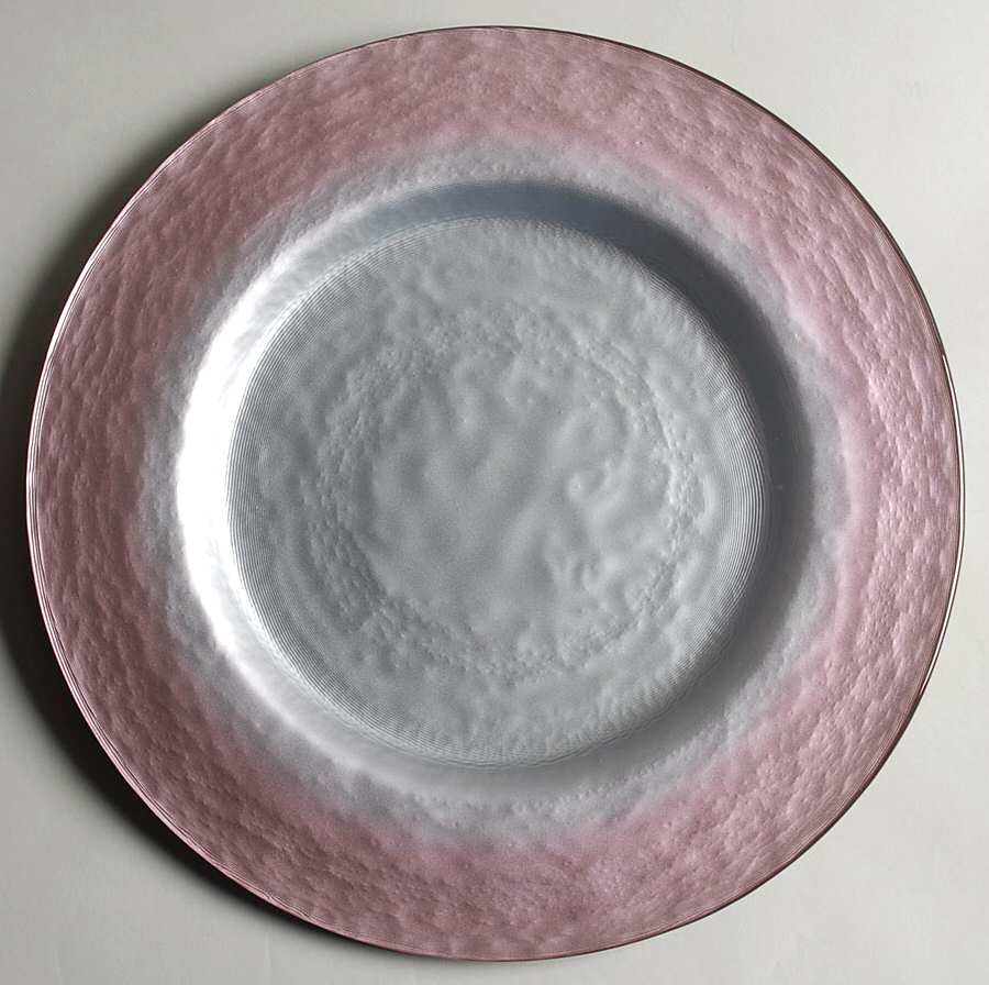 Pearlescent Pink (Mauve) and Silver 13" Service Plate by Portmeirion-1