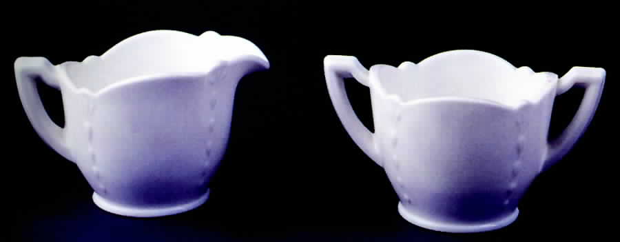 Crow's Foot Milkglass Open Sugar by Paden City-1