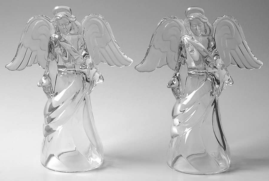 Animals & Figurines (Set of 2) Clear Angel Candleholder by Princess House-1