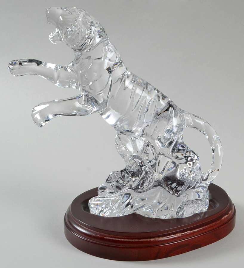 Animals & Figurines Tiger with Wood Base by Princess House-1