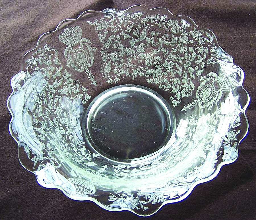Floral Medallion Round Bowl by Paden City-1