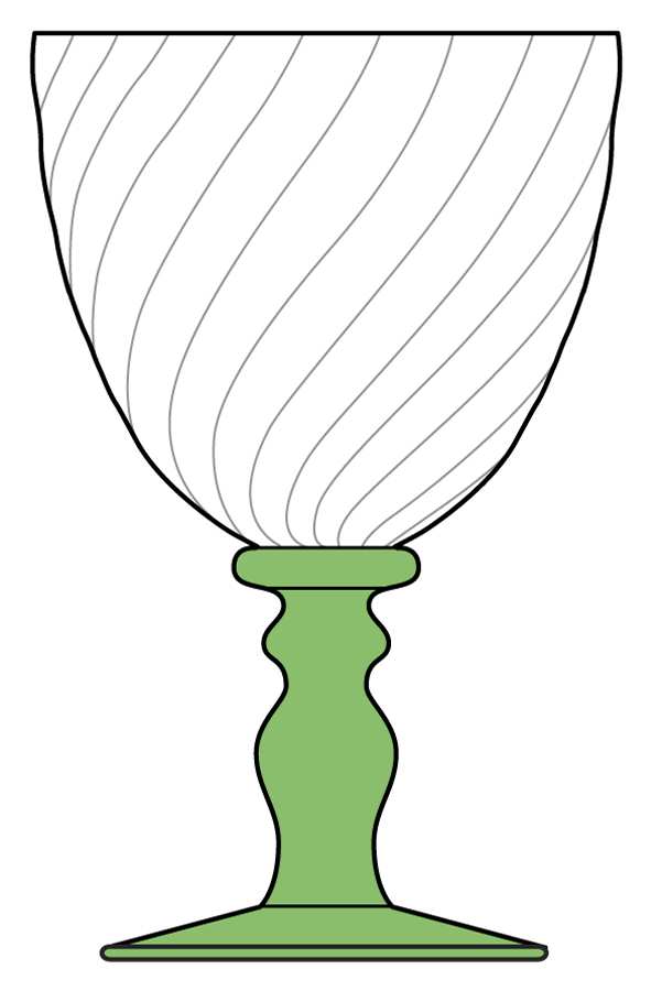 Palmyre Green Water Goblet by Portieux-1