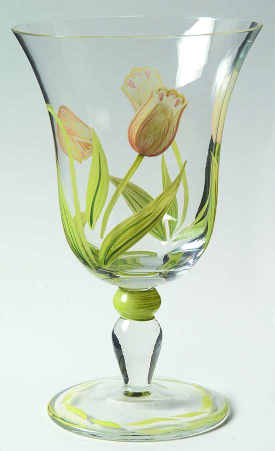 Cottage Tulip Water Goblet by Princess House-1