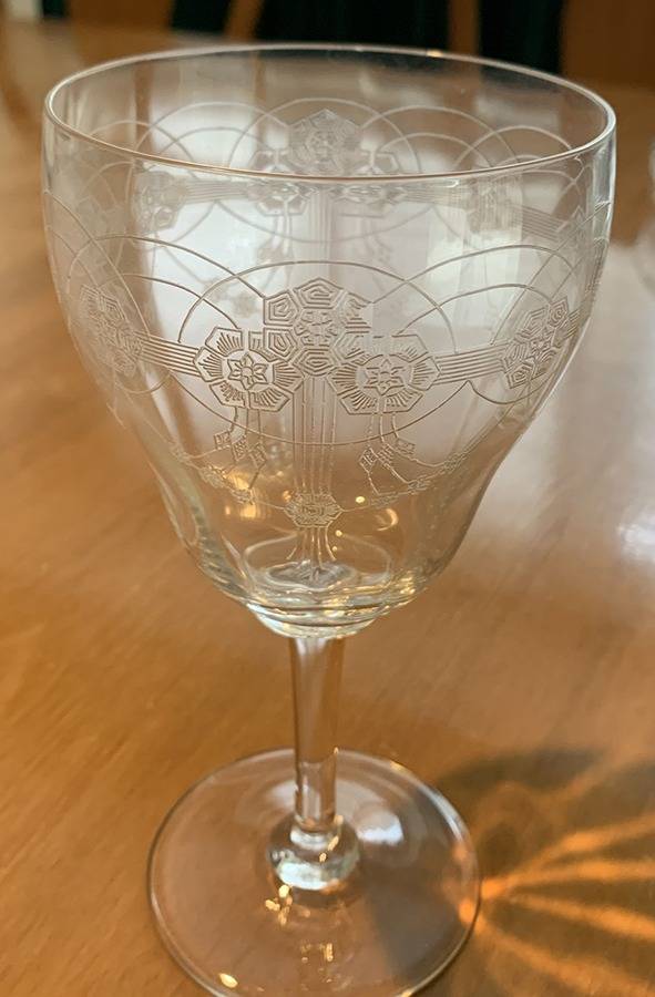 Art Nouveau Tassel Water Goblet by Paden City-1