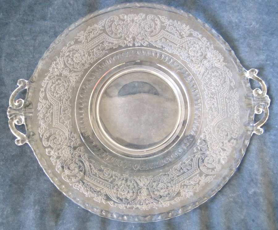 Irwin Clear 13" 2 Handled Plate by Paden City-1