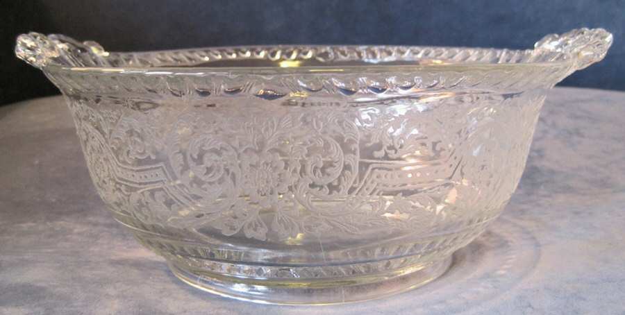 Irwin Clear 9" Handled Bowl by Paden City-1