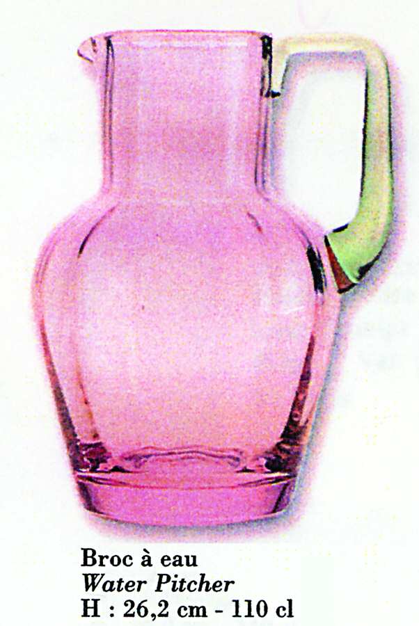 Isabelle Pink and Green Pitcher by Portieux-1