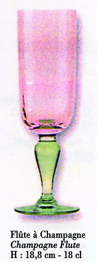 Isabelle Pink and Green Fluted Champagne by Portieux-1
