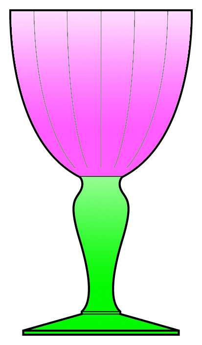 Isabelle Pink and Green Water Goblet by Portieux-1