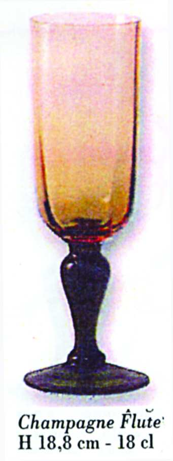 Isabelle Amber and Green (Dark) Fluted Champagne by Portieux-1