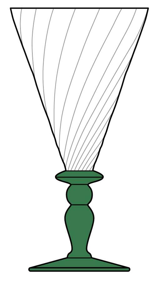 Palmyre Hunter Green Tall Water Goblet by Portieux-1