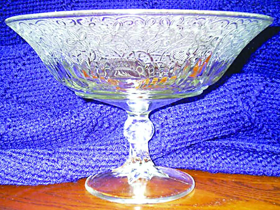 Loopie Clear Round Compote (Height X Width) by Paden City-1
