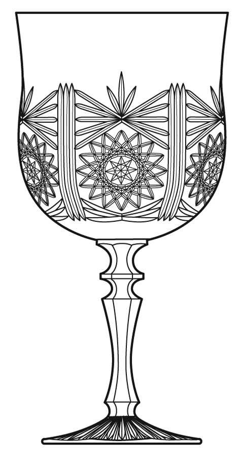 Snowflake Water Goblet by Pepi Herrmann Crystal-1