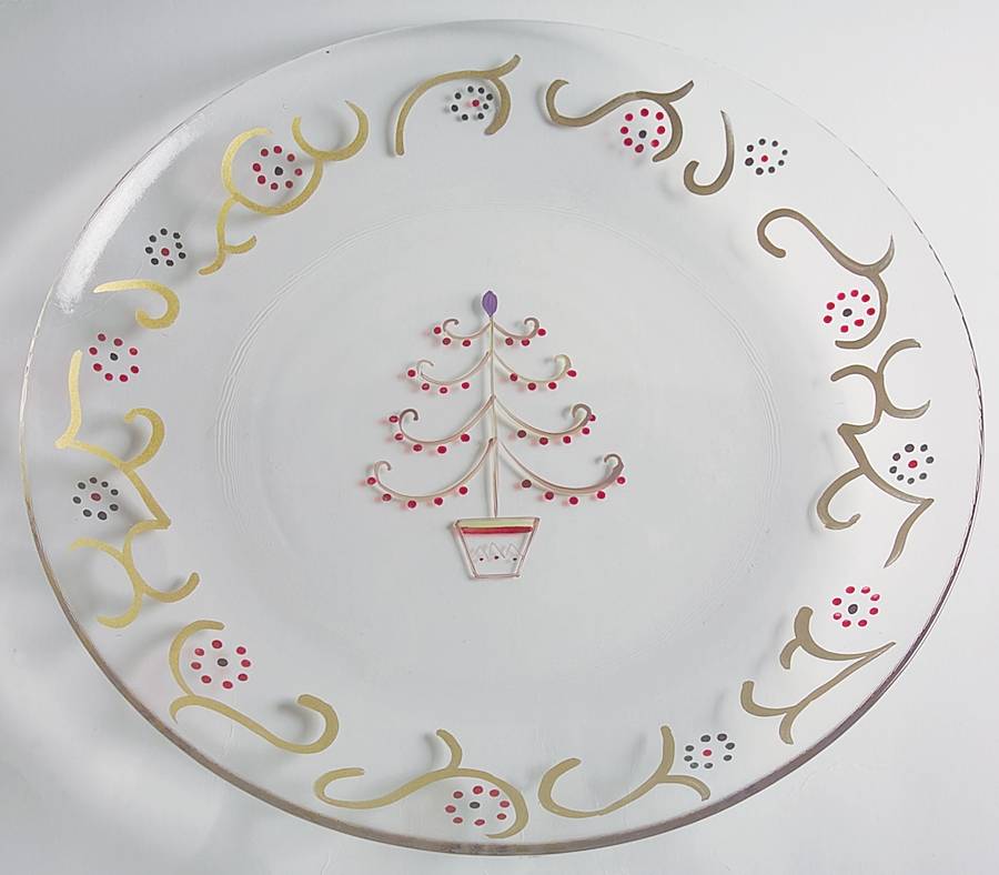 Holiday Gold 12" Round Platter by Pfaltzgraff-1