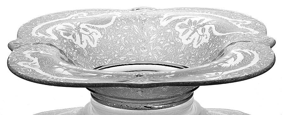 Sasha Bird Clear 12" Flared Bowl by Paden City-1