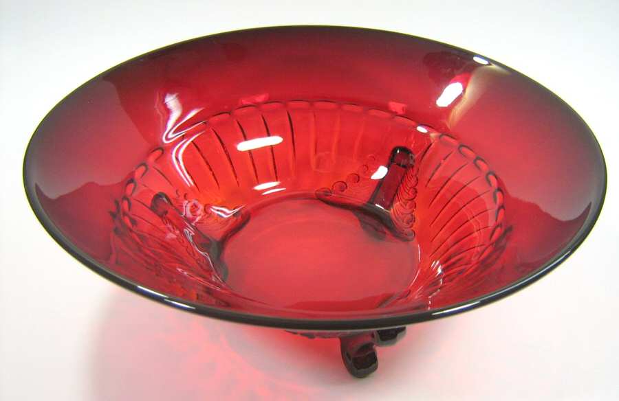 Nerva Ruby Flared Bowl by Paden City-1
