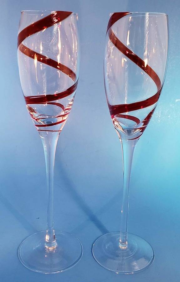 Swirline Red Fluted Champagne by Pier 1-1