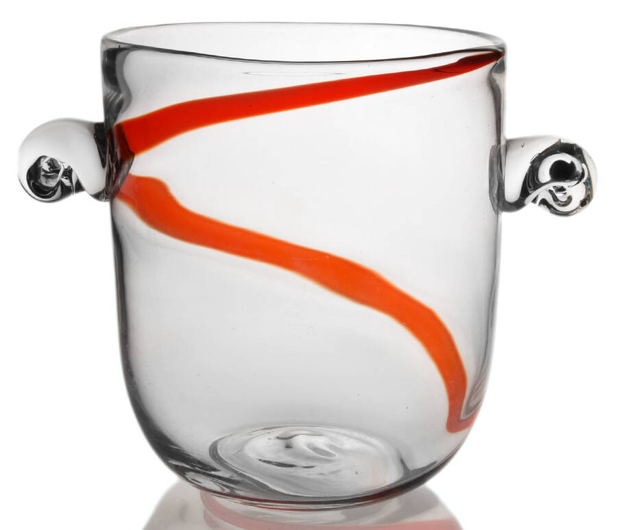 Swirline Red Ice Bucket by Pier 1-1