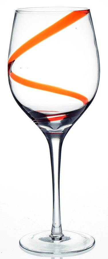 Swirline Red Tall Water Goblet by Pier 1-1