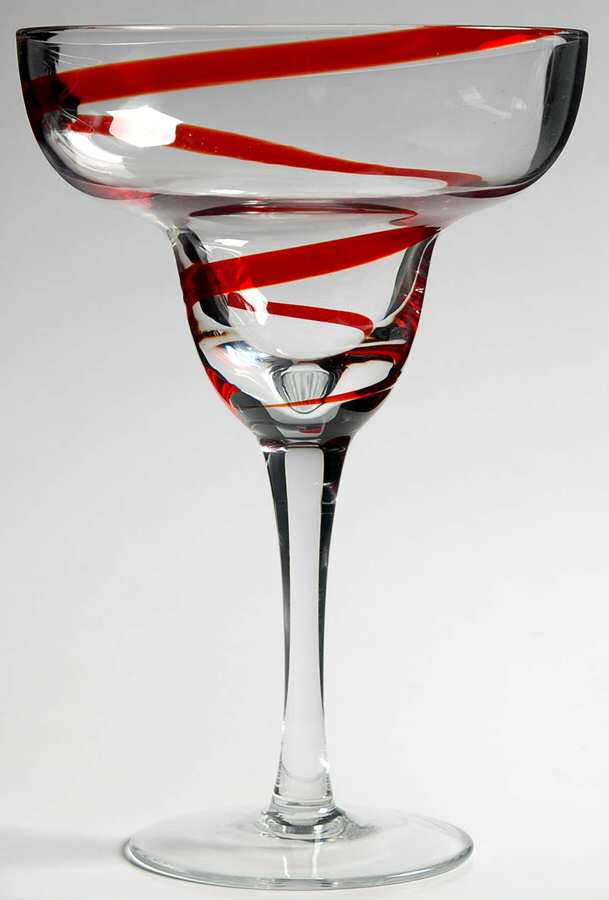 Swirline Red Margarita Glass by Pier 1-1