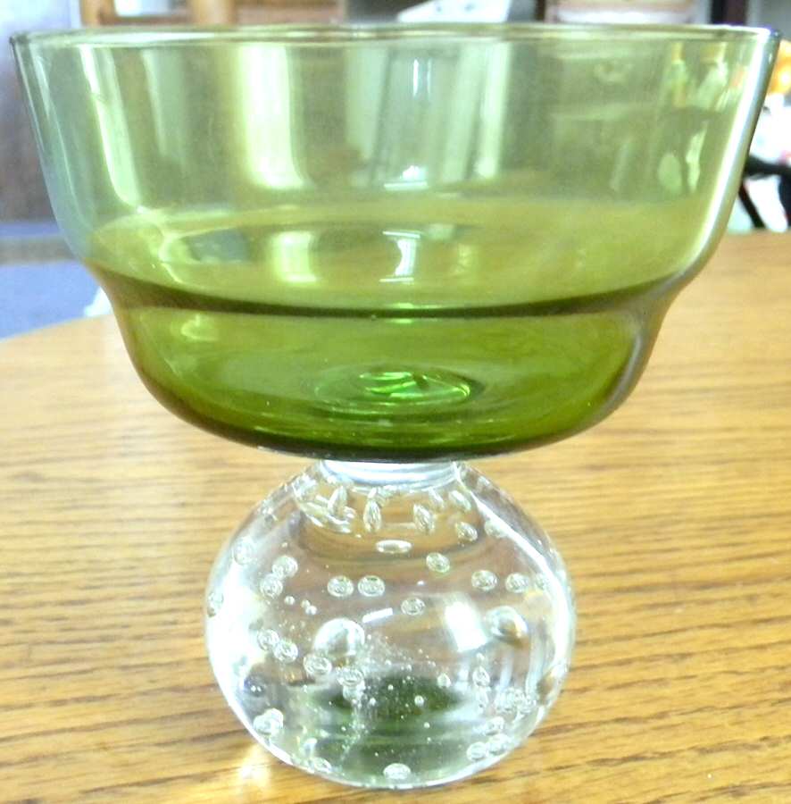 Raindrop Emerald Green Champagne/Tall Sherbet by Portugal-1