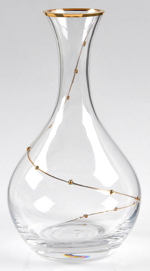 Gold Dot Swirl Decanter No Stopper by Pier 1-1