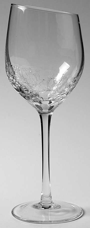 Angled Rim Crackle White Wine Goblet by Pier 1-1