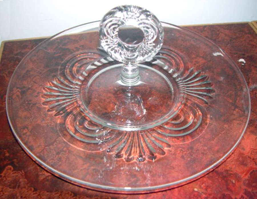 Largo Clear Handled Cake Plate by Paden City-1