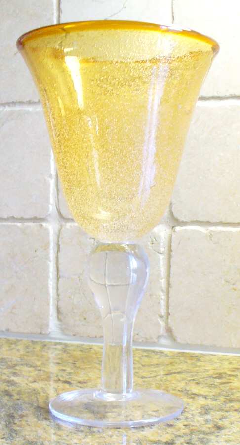 Toscano Amber Water Goblet by Pier 1-1