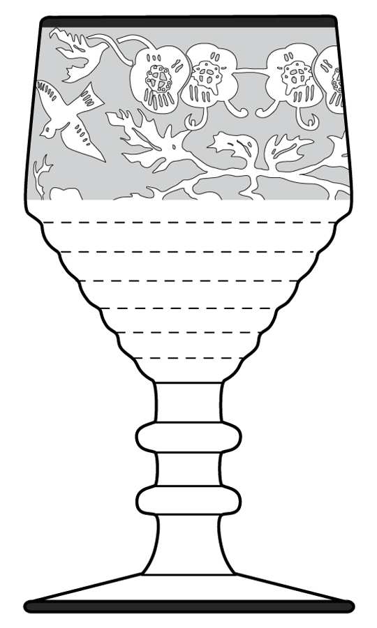 Spring Orchard (Sterling Trim) Wine Glass by Paden City-1