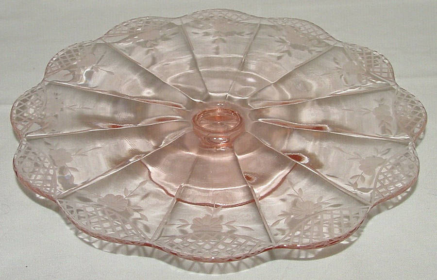 Gypsy Pink Low Cake Stand by Paden City-1