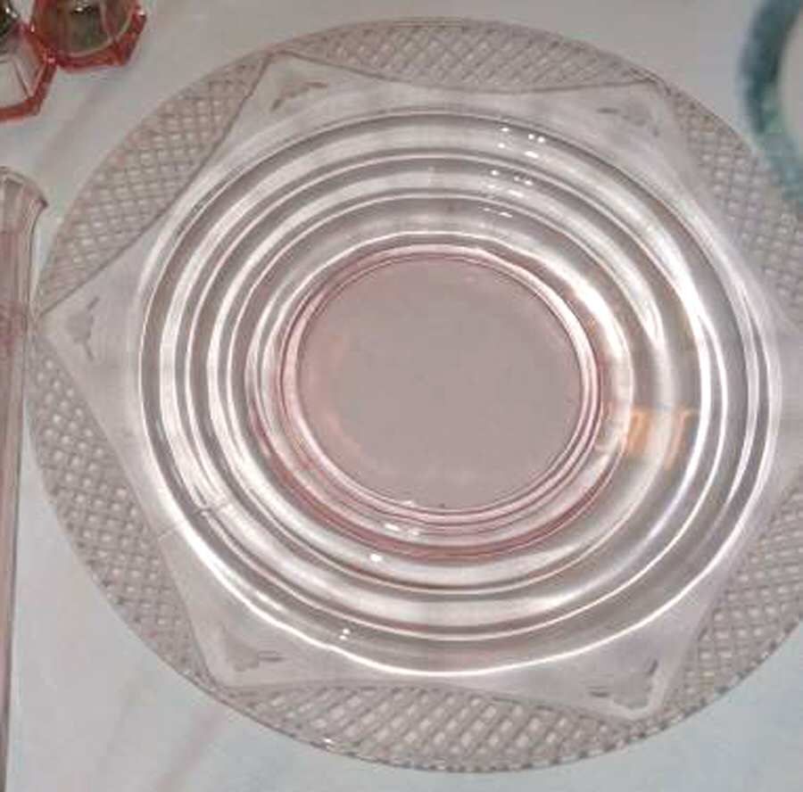 Gypsy Pink Dinner Plate by Paden City-1