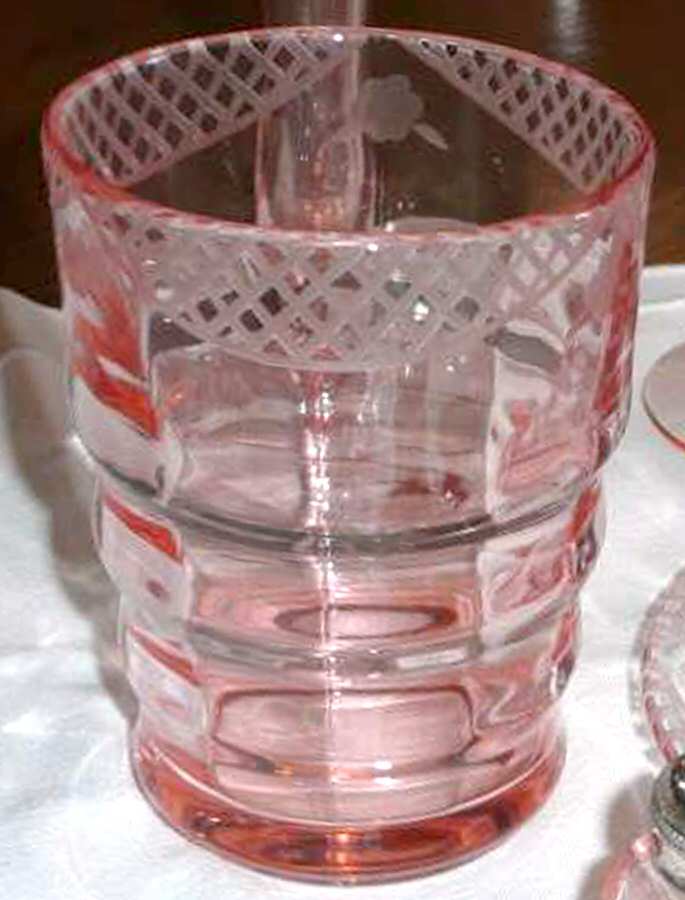 Gypsy Pink Flat Tumbler by Paden City-1