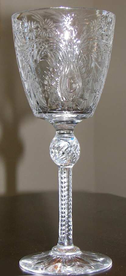 Engraved Unknown C Water Goblet by Pairpoint-Gunderson Crystal-1