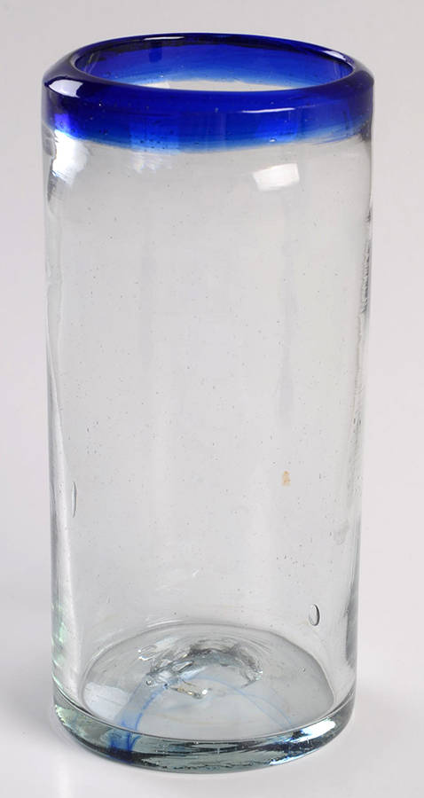 Cobalt Rim 12 Oz Flat Tumbler by Pier 1-1