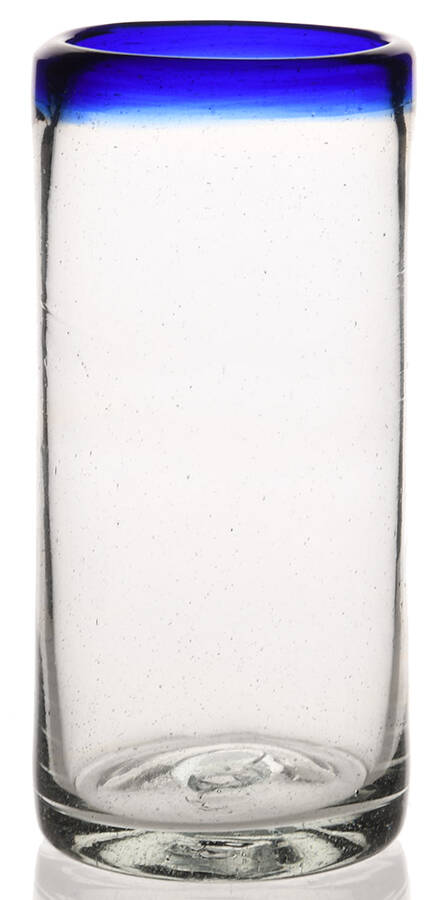 Cobalt Rim 10 Oz Flat Tumbler by Pier 1-1