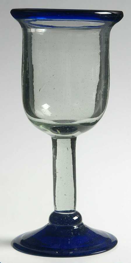 Cobalt Rim Wine Glass by Pier 1-1