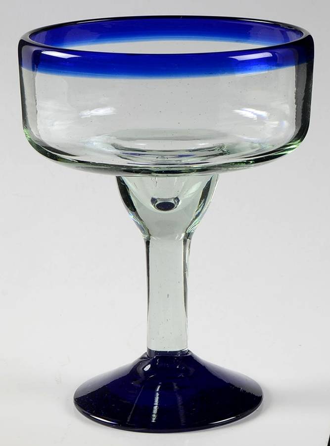 Cobalt Rim Margarita Glass by Pier 1-1