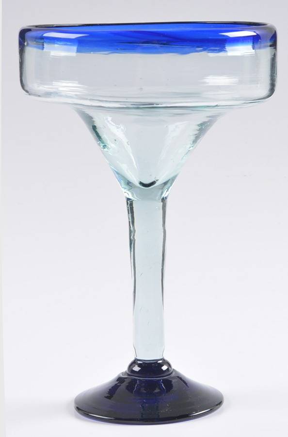 Cobalt Rim Margarita Glass by Pier 1-1