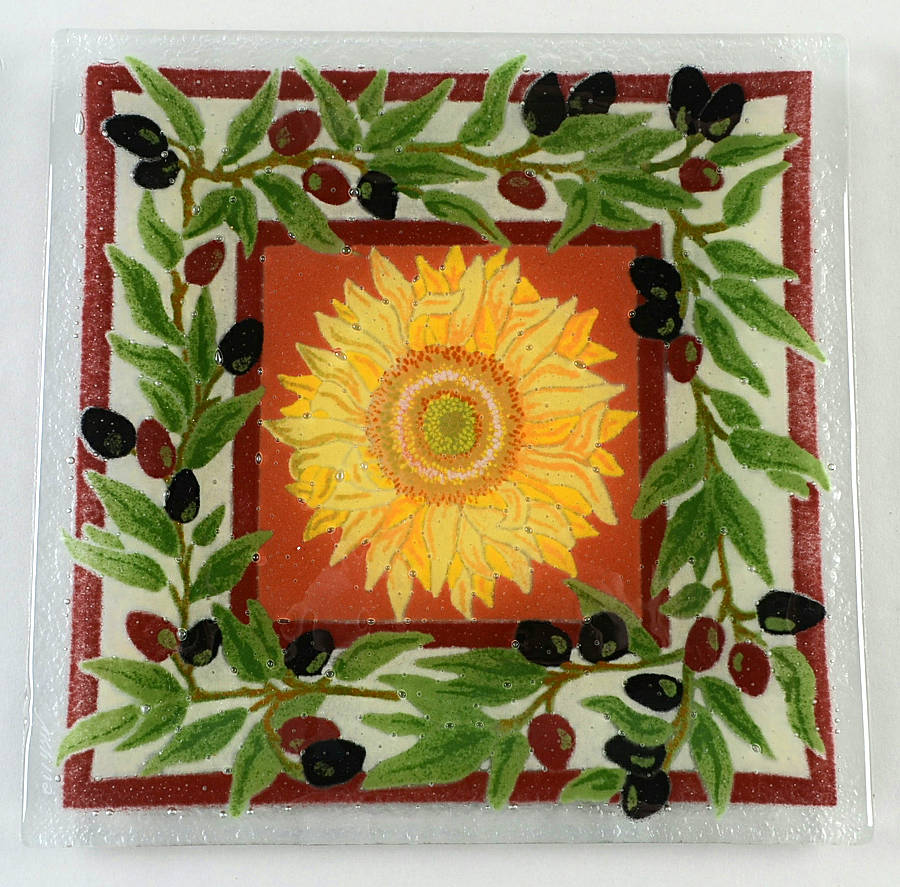 Tuscany 9" Square Platter by Peggy Karr-1