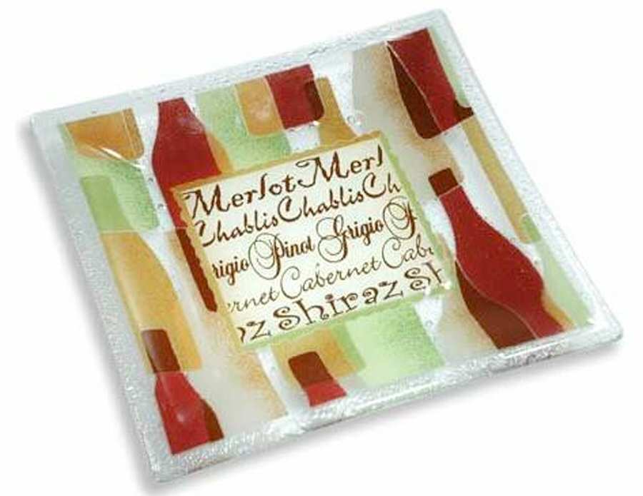 Vino 10" Square Platter by Peggy Karr-1