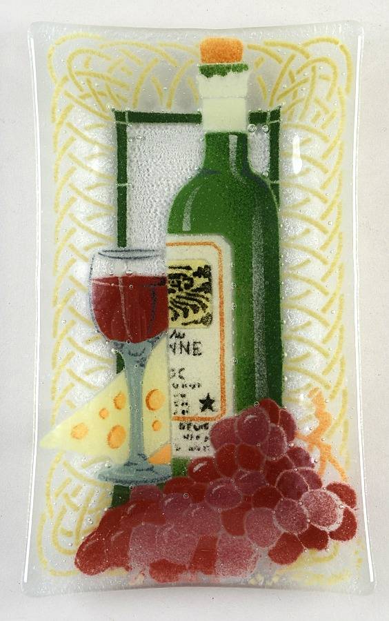Wine 10" Rectangular Tray by Peggy Karr-1