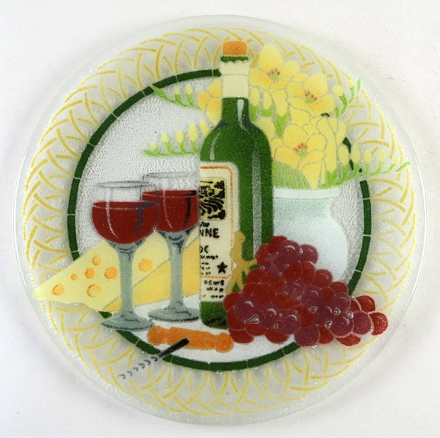 Wine Dinner Plate by Peggy Karr-1
